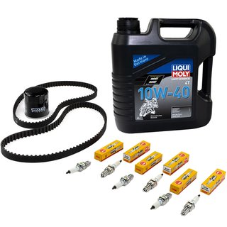 Maintenance package oil 4L + oil filter + spark plugs + timing belt