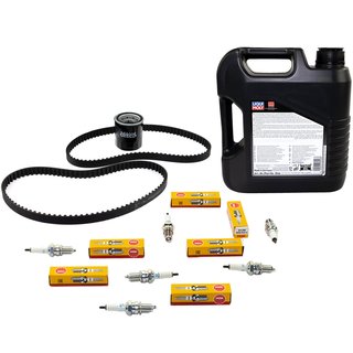 Maintenance package oil 4L + oil filter + spark plugs + timing belt