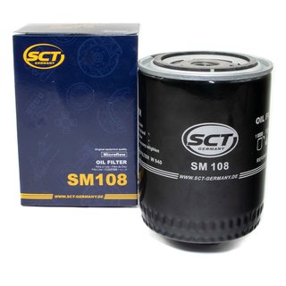 Engine Oil Set 10W-40 5 liters + oil filter SCT SM108 + Oildrainplug 48871