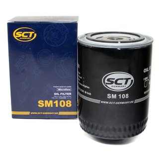 Engine Oil Set 5W-30 5 liters + oil filter SCT SM108 + Oildrainplug 15374