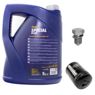 Motorl Set Special Plus 10W-30 API SN 5 Liter + lfilter SM108 + lablassschraube 48871