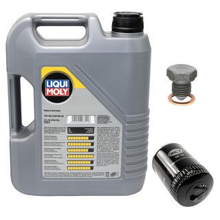 Engineoil set Top Tec 4100 5W-40 5 liters + Oil Filter SM108 + Oildrainplug 12281