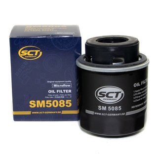 Engine Oil Set 5W-30 5 liters + oil filter SCT SM5085 + Oildrainplug 48871