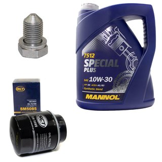 Motorl Set Special Plus 10W-30 API SN 5 Liter + lfilter SM5085 + lablassschraube 48871