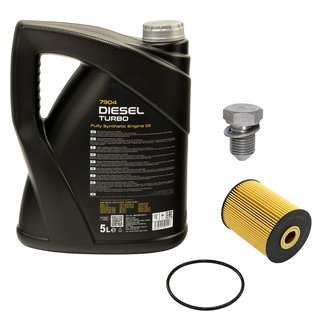 Engine oil set 5W40 Diesel Turbo 5 liters + oil filter SH427P + Oildrainplug 48871