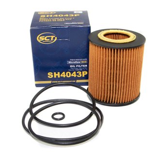 Engine Oil Set 5W-40 5 liters + oil filter SCT SH4043P + Oildrainplug 31119
