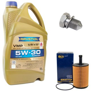 Motorl Set VMP SAE 5W-30 5 Liter + lfilter SH4771P + lablassschraube 48871