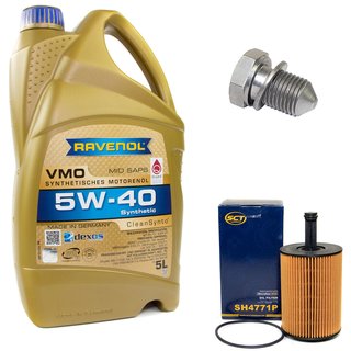 Motorl Set VMO SAE 5W-40 5 Liter + lfilter SH4771P + lablassschraube 48871