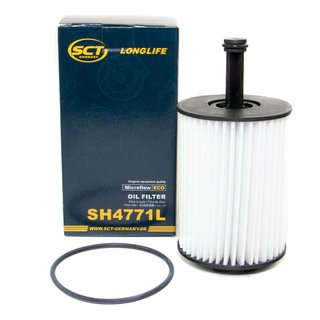 Engine Oil Set 0W-40 4 liters + oil filter SCT SH4771L + Oildrainplug 15374