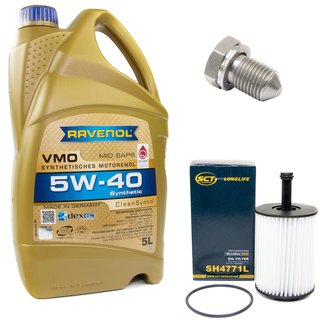 Motorl Set VMO SAE 5W-40 5 Liter + lfilter SH4771L + lablassschraube 15374