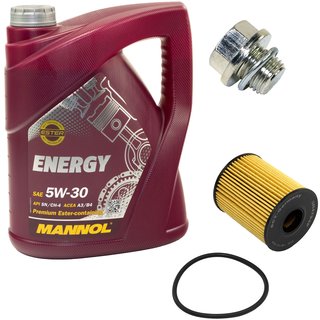 Engine Oil Set 5W-30 5 liters + oil filter SCT SH4794P + Oildrainplug 30269