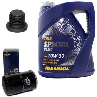Motorl Set Special Plus 10W-30 API SN 5 Liter + lfilter SM107 + lablassschraube 48874