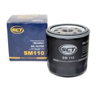 Engine Oil Set 10W-40 5 liters + oil filter SCT SM110 + Oildrainplug 38179