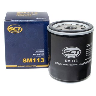 Engine Oil Set 5W-40 5 liters + oil filter SCT SM113 + Oildrainplug 38179