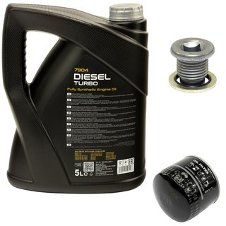 Engine oil set 5W40 Diesel Turbo 5 liters + oil filter SM118 + Oildrainplug 101250