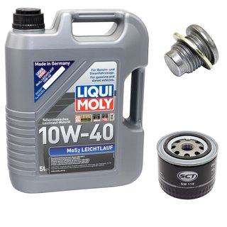 Motoröl Set MOS2 Leichtlauf 10W-40 5 Liter + Ölfilter SM118 + Ölablassschraube 101250