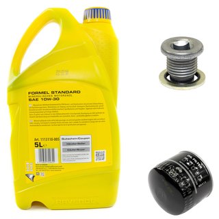 Motorl Set mineralisch Formel Standard SAE 10W-30 5 Liter + lfilter SM118 + lablassschraube 101250