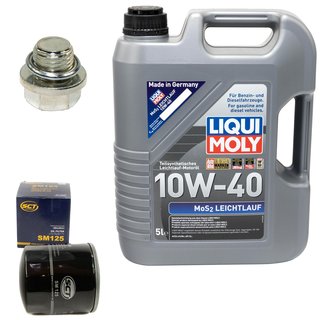 Motoröl Set MOS2 Leichtlauf 10W-40 5 Liter + Ölfilter SM125 + Ölablassschraube 30269