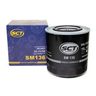 Engine Oil Set 10W-40 5 liters + oil filter SCT SM136 + Oildrainplug 03272