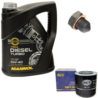 Engineoil set 5W40 5 liters + oilfilter + Oildrainplug buy online, 29,95 €