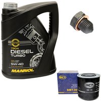 Motorl Set 5W40 Diesel Turbo 5 Liter + lfilter SM136 +...