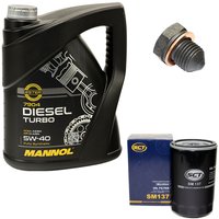 Motoröl Set 5W40 Diesel Turbo 5 Liter + Ölfilter SM137 +...