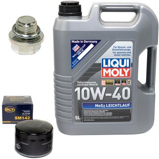Motoröl Set MOS2 Leichtlauf 10W-40 5 Liter + Ölfilter SM142 + Ölablassschraube 30269