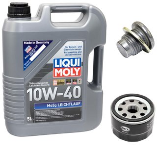 Motoröl Set MOS2 Leichtlauf 10W-40 5 Liter + Ölfilter SM142 + Ölablassschraube 101250