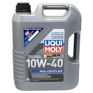 Engine oil set MOS2 low viscosity 10W-40 5 liters + Oil Filter SCT SM142 + Oildrainplug 101250