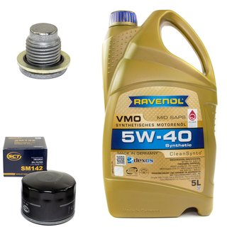 Motoröl Set VMO SAE 5W-40 5 Liter + Ölfilter SM142 + Ölablassschraube 101250