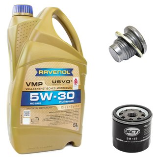 Motorl Set VMP SAE 5W-30 5 Liter + lfilter SM158 + lablassschraube 101250