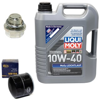 Motoröl Set MOS2 Leichtlauf 10W-40 5 Liter + Ölfilter SM165 + Ölablassschraube 30269