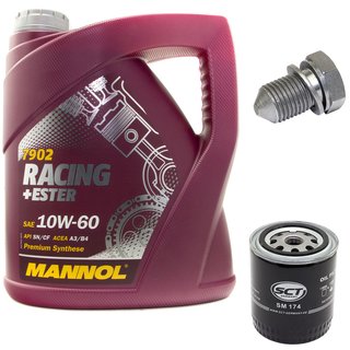 Engineoil set Racing+Ester 10W60 4 liters + Oil Filter SM174 + Oildrainplug 48871