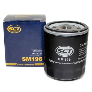Engine Oil Set 10W-40 5 liters + oil filter SCT SM196 + Oildrainplug 15374