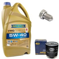 Motoröl Set VMO SAE 5W-40 5 Liter + Ölfilter SM836 +...