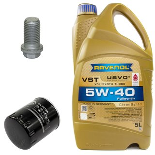 Engineoil set VollSynth Turbo VST SAE 5W-40 5 liters + Oil Filter SM5016 + Oildrainplug 08277