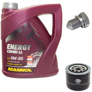 Engine Oil Set 5W-30 4 liters + oil filter SCT SM5084 + Oildrainplug 48871