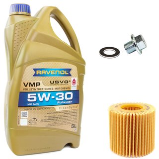 Motoröl Set VMP SAE 5W-30 5 Liter + Ölfilter SH4051P + Ölablassschraube 30264
