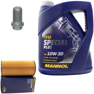 Engineoil set Special Plus 10W30 API SN 5 liters + Oil Filter SH437P + Oildrainplug 08277