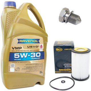 Motoröl Set VMP SAE 5W-30 5 Liter + Ölfilter SH4088L + Ölablassschraube 48871