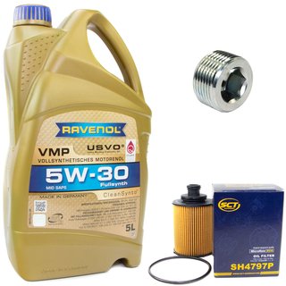 Motorl Set VMP SAE 5W-30 5 Liter + lfilter SH4797P + lablassschraube 38179
