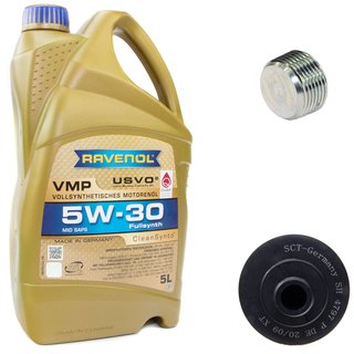 Motorl Set VMP SAE 5W-30 5 Liter + lfilter SH4797P + lablassschraube 38179