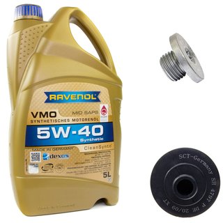 Motoröl Set VMO SAE 5W-40 5 Liter + Ölfilter SH4797P + Ölablassschraube 04572