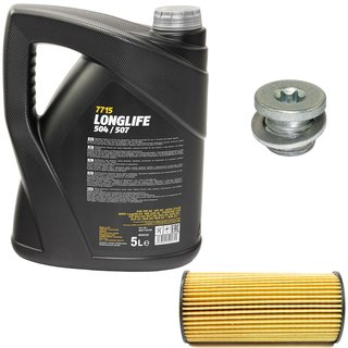 Engineoil set Longlife 5W30 API SN 5 liters + Oil Filter SH4079P + Oildrainplug 100497