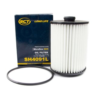 Engineoil set Top Tec 4100 5W-40 5 liters + Oil Filter SH4091L + Oildrainplug 15374