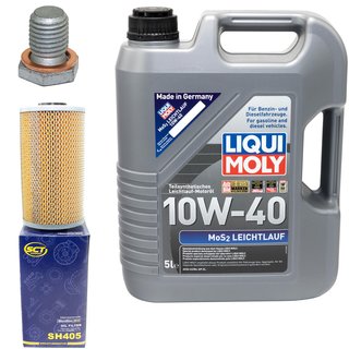 Motoröl Set MOS2 Leichtlauf 10W-40 5 Liter + Ölfilter SH405 + Ölablassschraube 100551