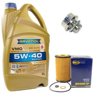 Motorl Set VMO SAE 5W-40 5 Liter + lfilter SH4061P + lablassschraube 30269