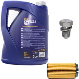 Engineoil set Special Plus 10W30 API SN 5 liters + Oil Filter SH422P + Oildrainplug 48871