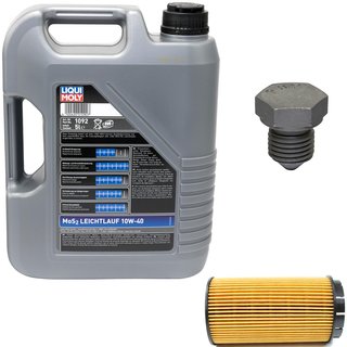 Motoröl Set MOS2 Leichtlauf 10W-40 5 Liter + Ölfilter SH422P + Ölablassschraube 03272