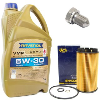 Motorl Set VMP SAE 5W-30 5 Liter + lfilter SH422P + lablassschraube 15374